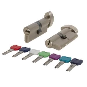 Цилиндровый механизм MaxPro7002Knob105mm(40+10+55) SN никель 7key с вертушкой