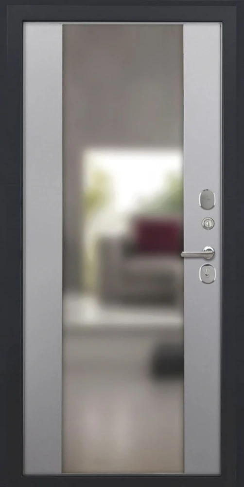 Входная дверь ДвериПРО Д-68 Алиса (16мм, ПВХ Софт грей, зеркало) DPRO222027 внутренняя сторона