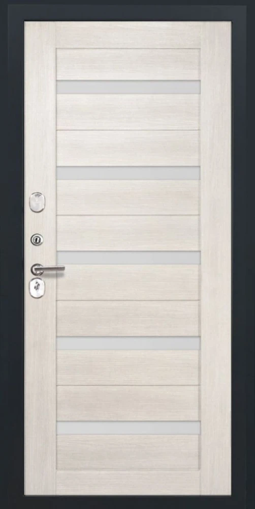 Входная дверь ДвериПРО Термо серебро СБ-1 (ст. белое, 16мм, Беленый дуб) DPRO222596 внутренняя сторона
