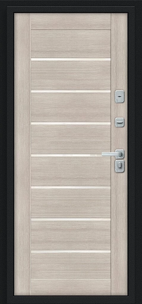 Фото Входная дверь Thermo Техно Декор-2 Букле черное/Cappuccino Veralinga BR5309 внутренняя сторона