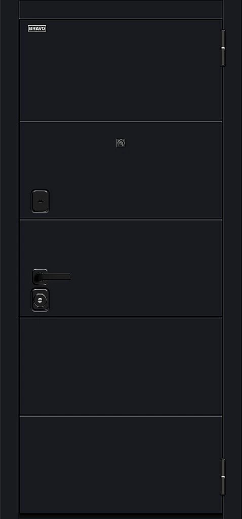 Входная дверь Прайд Total Black/Snow Melinga BR5305 внешняя сторона