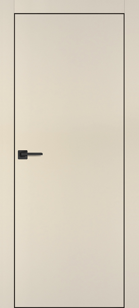Фото Межкомнатная дверь PX-1 черная кромка с 4-х ст. Бежевый матовый