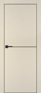 Межкомнатная дверь PX-19 черная кромка с 4-х ст. Бежевый матовый
