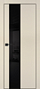 Межкомнатная дверь PX-6 черная кромка с 4-х ст. Бежевый матовый