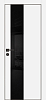 Межкомнатная дверь PX-6 черная кромка с 4-х ст. Белый матовый