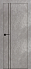 Межкомнатная дверь PX-20  черная кромка с 4-х ст. Серый бетон